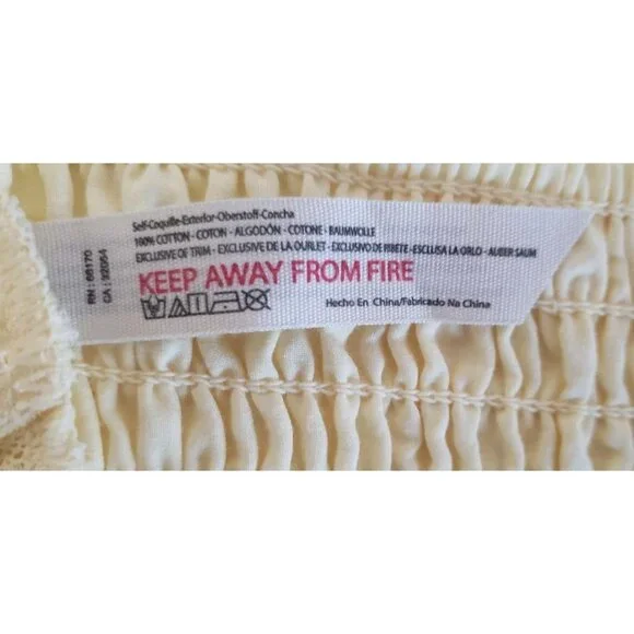 NEW FREE PEOPLE INTIMATELY YELLOW 100% COTTON EYELET EMBROIDERY BRALETTE SMALL - Picture 11 of 11